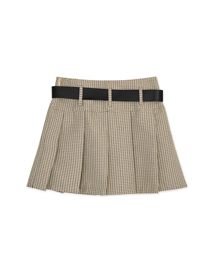 【SHIUAN'S DESIGN】Classic Pleated Mini Skirt (With Belt)