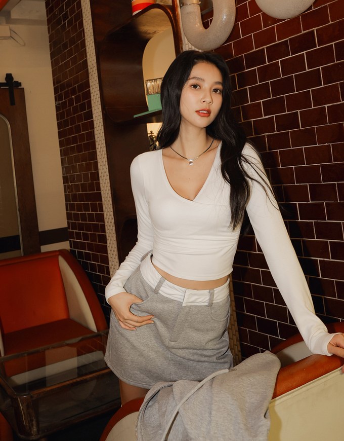 Contrast Color Fleece Skirt