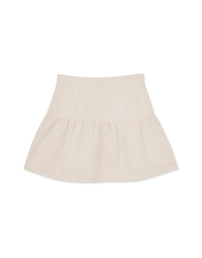 Tweed Woolen Tiered Mini Skirt