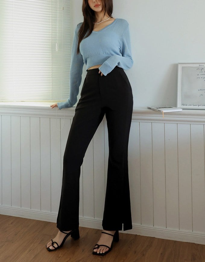 High Elastic Slit CEO Suit Pants