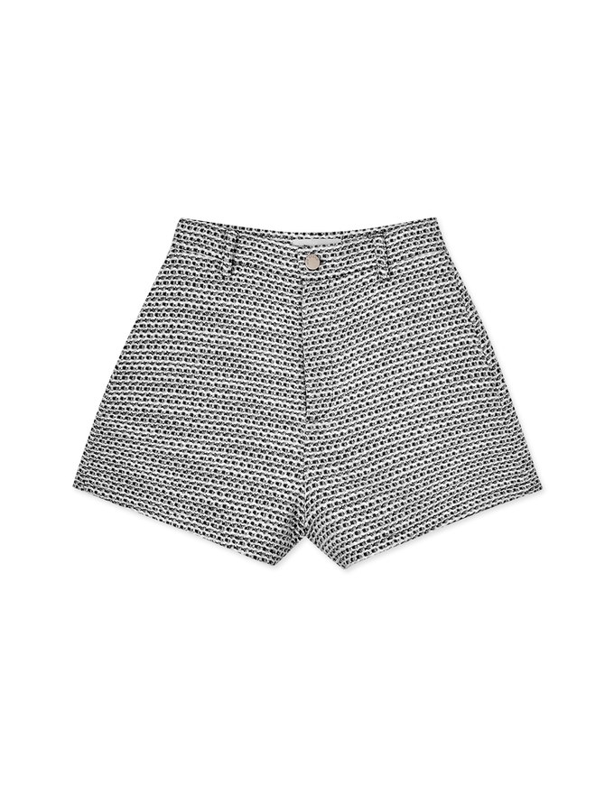 Retro Tweed Textured Shorts