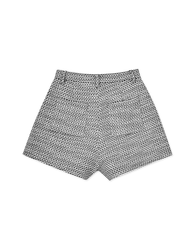 Retro Tweed Textured Shorts
