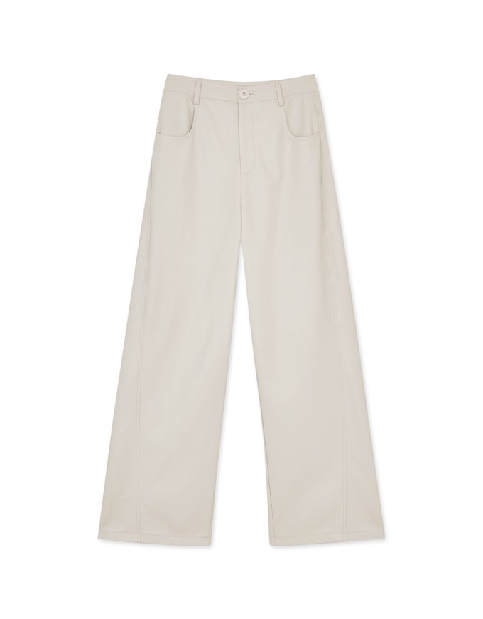 【MEIGO's Design】Fashionable Matte Faux Leather Wide Pants
