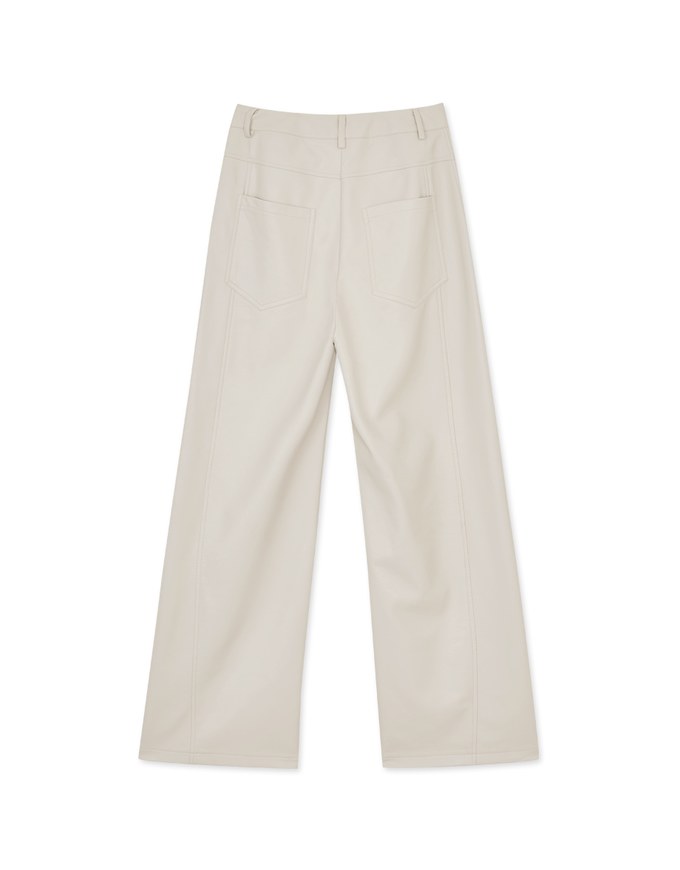 【MEIGO's Design】Fashionable Matte Faux Leather Wide Pants