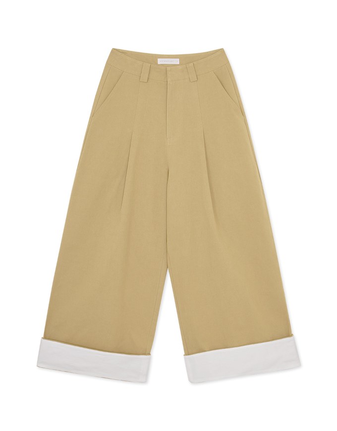 【MEIGO's Design】Pleated Concealed Placket Wide Pants