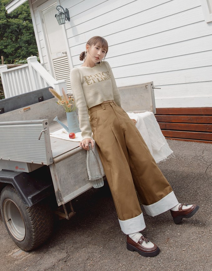 【MEIGO's Design】Pleated Concealed Placket Wide Pants