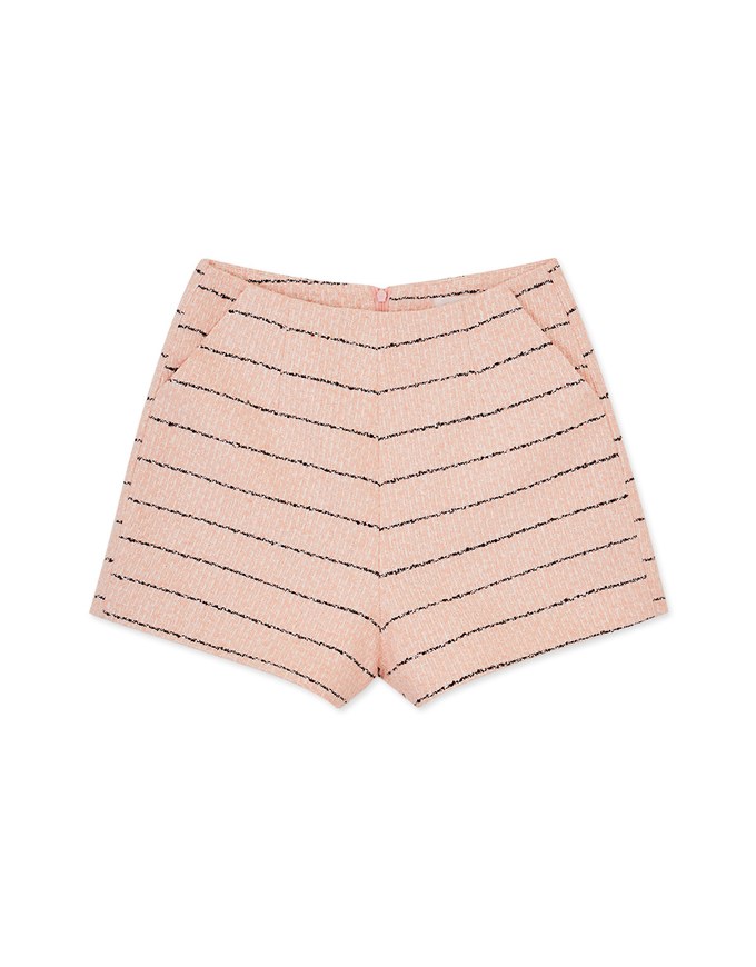 Simple Striped Tweed Shorts