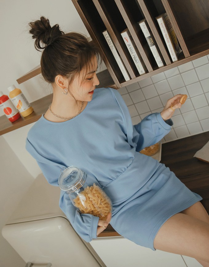 Casual Chic Round Neck Loose Mini Dress