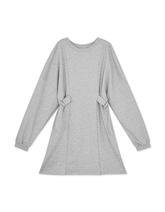 Hollow Shoulder Side Button Cottom Mini Dress
