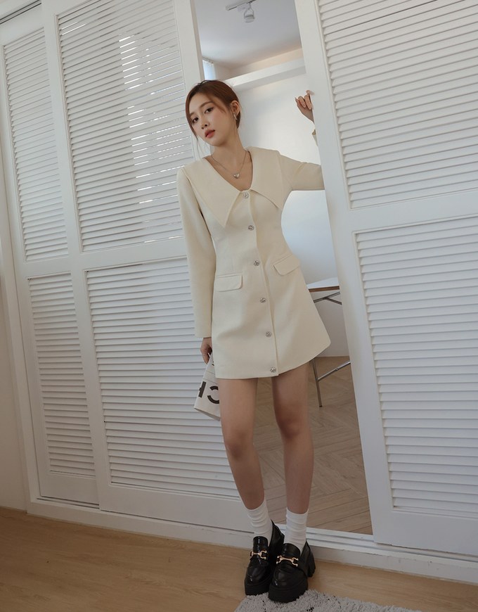 Romance Wide Collar Mini Dress
