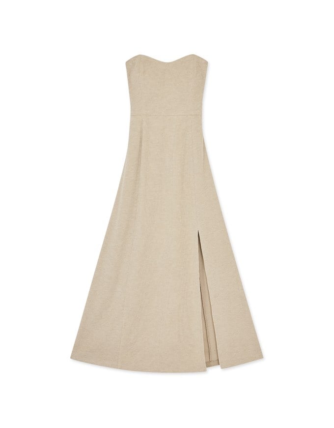 Knit Tube Dress Maxi Length with Bra Padded