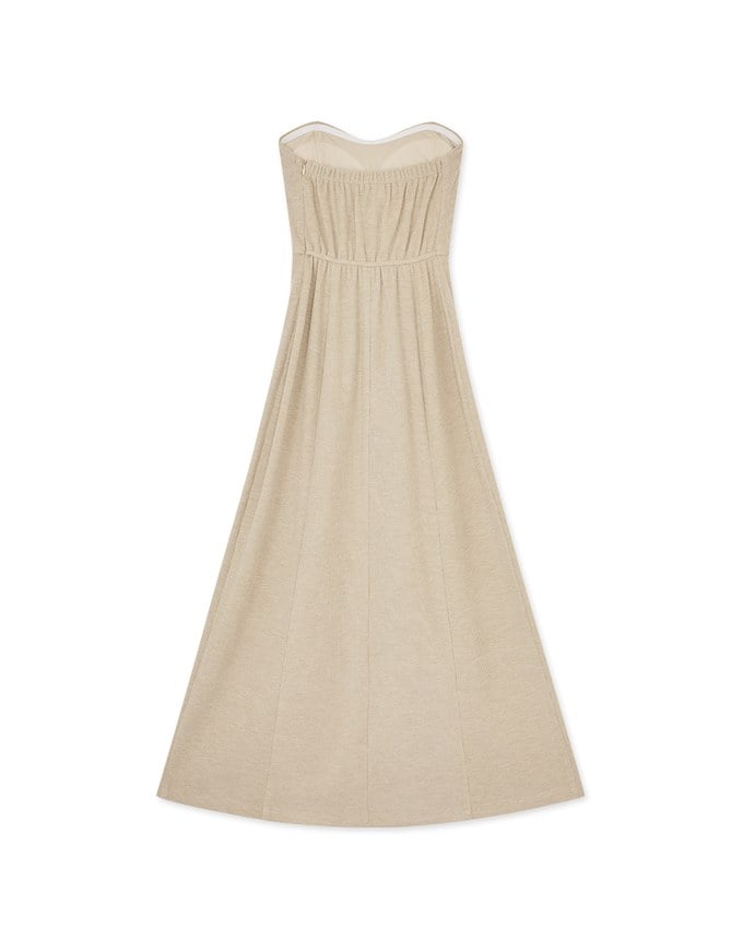 Knit Tube Dress Maxi Length with Bra Padded