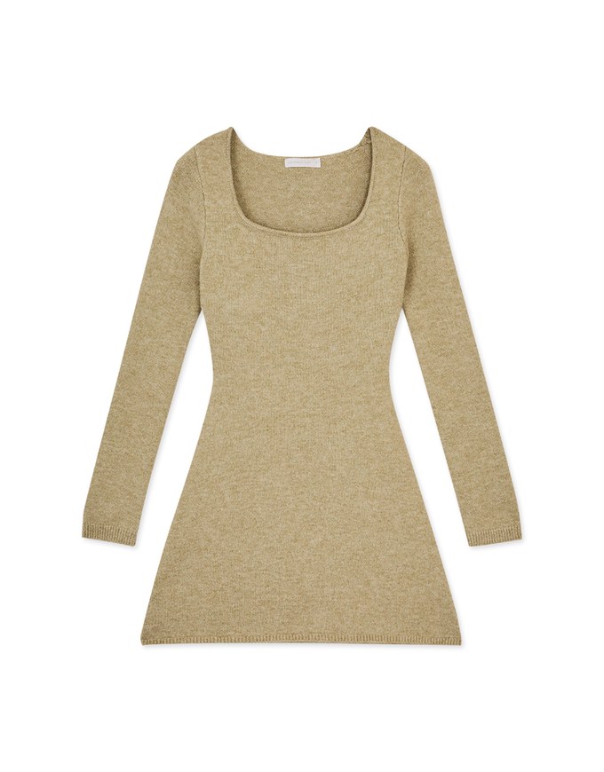 Big U Neck Hollow Back Bodycon Mini Dress