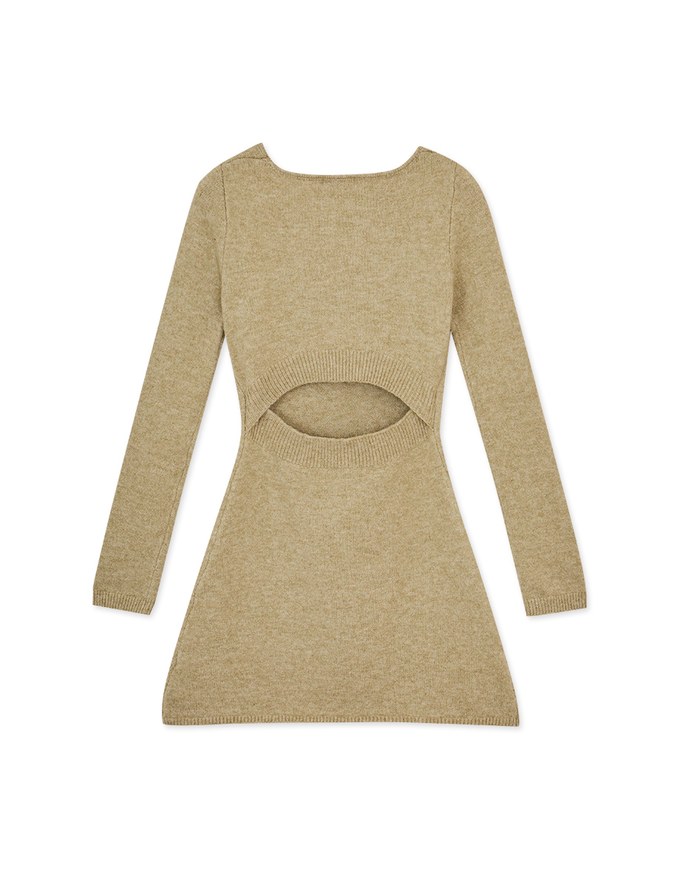 Big U Neck Hollow Back Bodycon Mini Dress