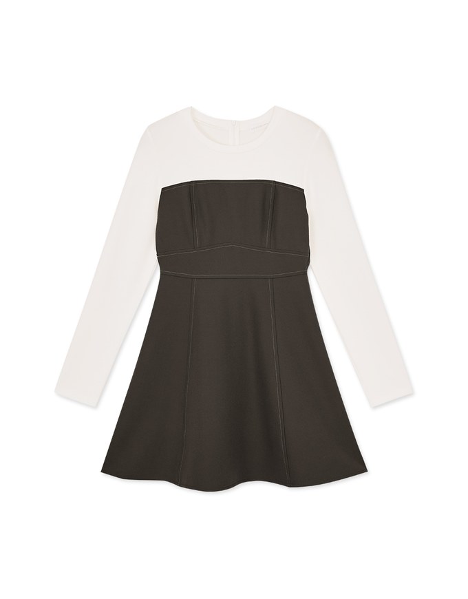 Spliced Stitched Mini Dress