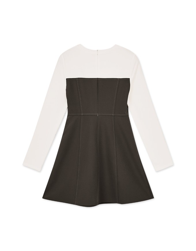 Spliced Stitched Mini Dress