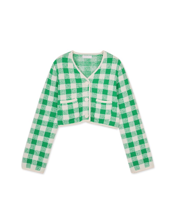 Colorful Tweed Plaid Blazer Jacket