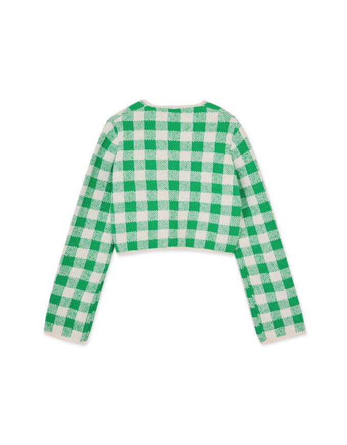 Colorful Tweed Plaid Blazer Jacket