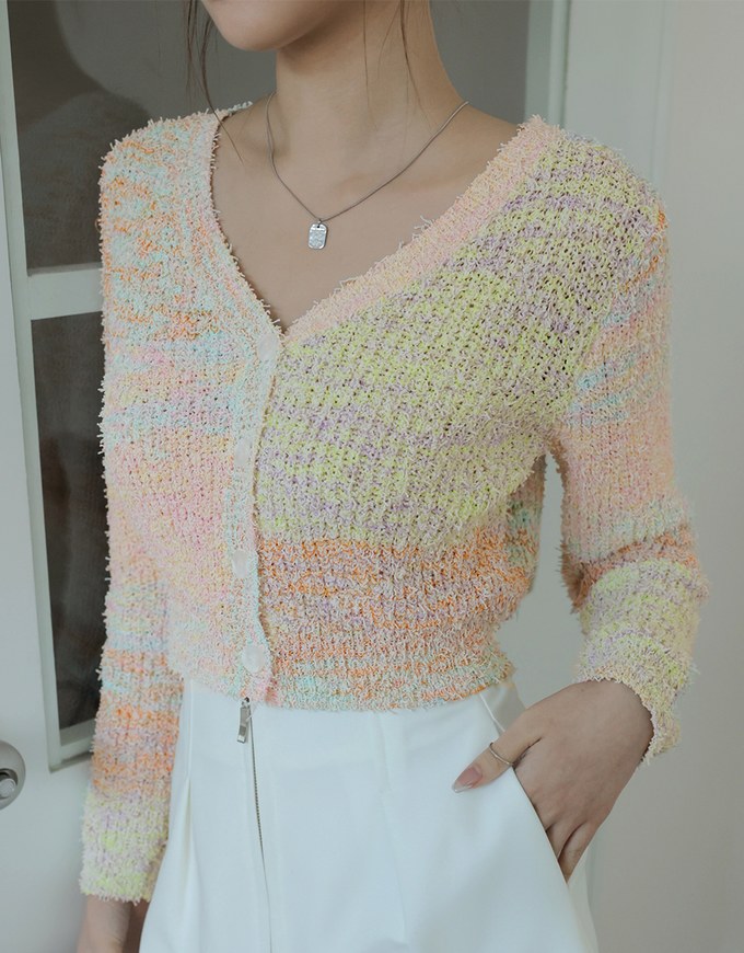 Colorful Rainbow Mixed Knit Top