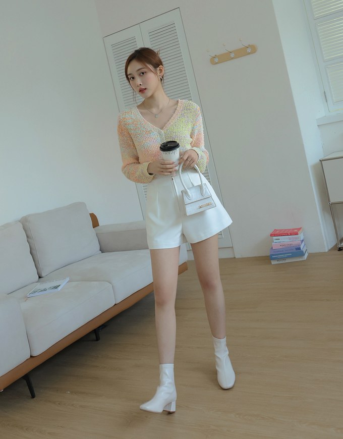Colorful Rainbow Mixed Knit Top