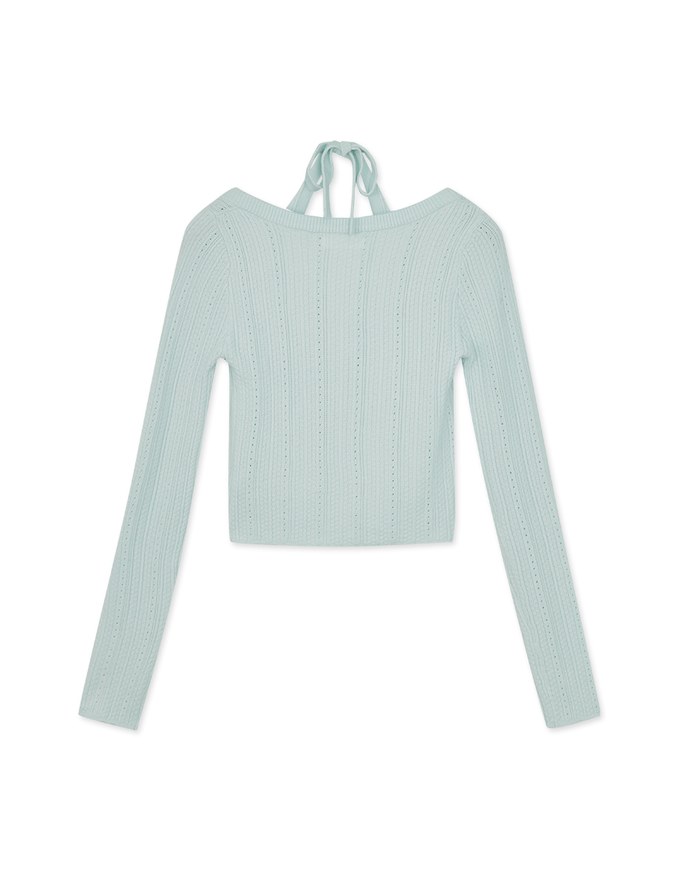 Halter Neck Hollow Knit Top