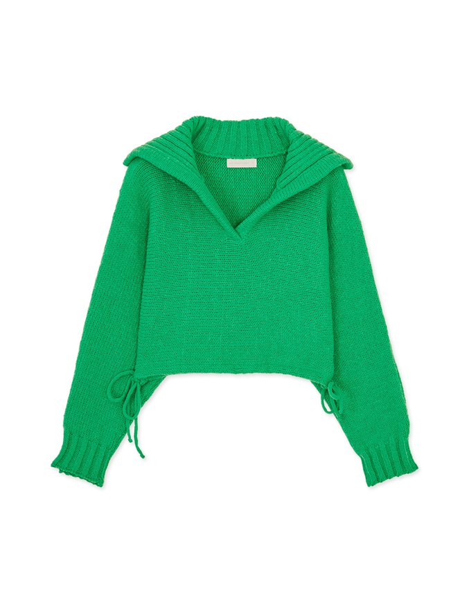 Crew Neck Puff Sleeve Knit Top