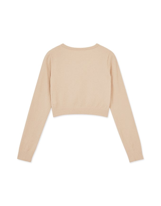Round Neck Flannel Knit Top
