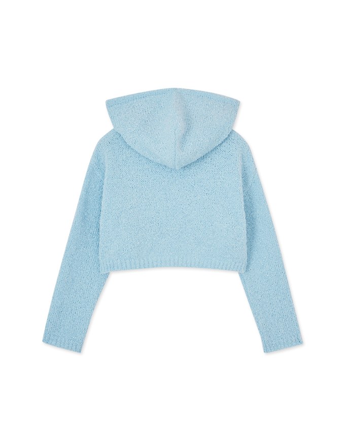 Bouclé Hooded Knit Top