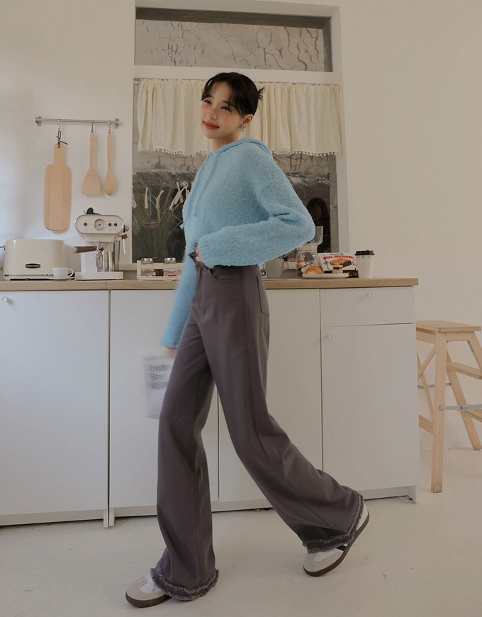 Bouclé Hooded Knit Top