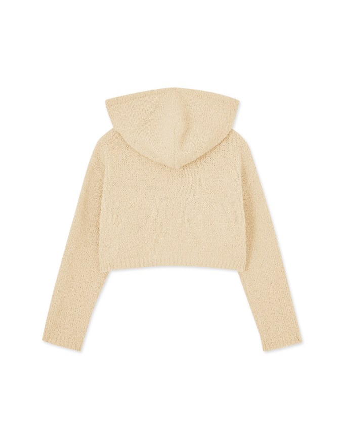 Bouclé Hooded Knit Top
