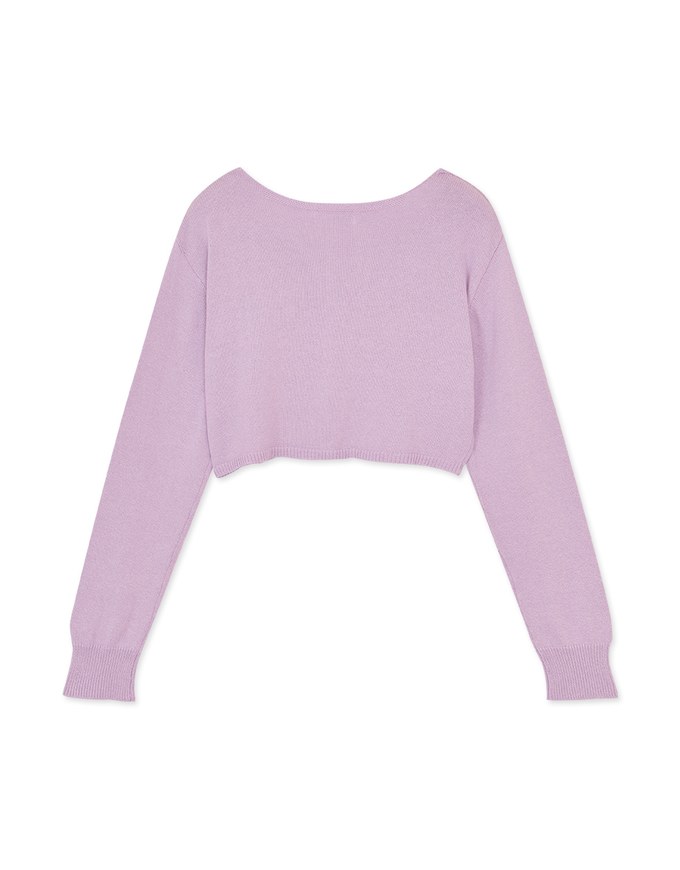 V Neck Knit Button-up Top