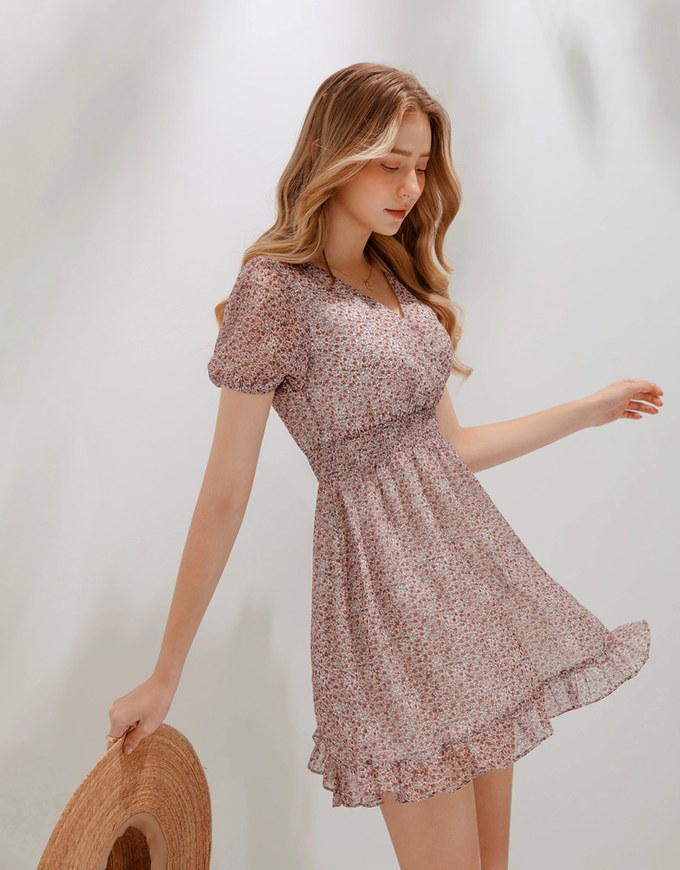 Floral Fishtail Mini Dress
