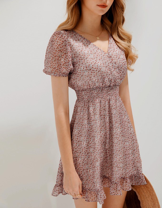 Floral Fishtail Mini Dress