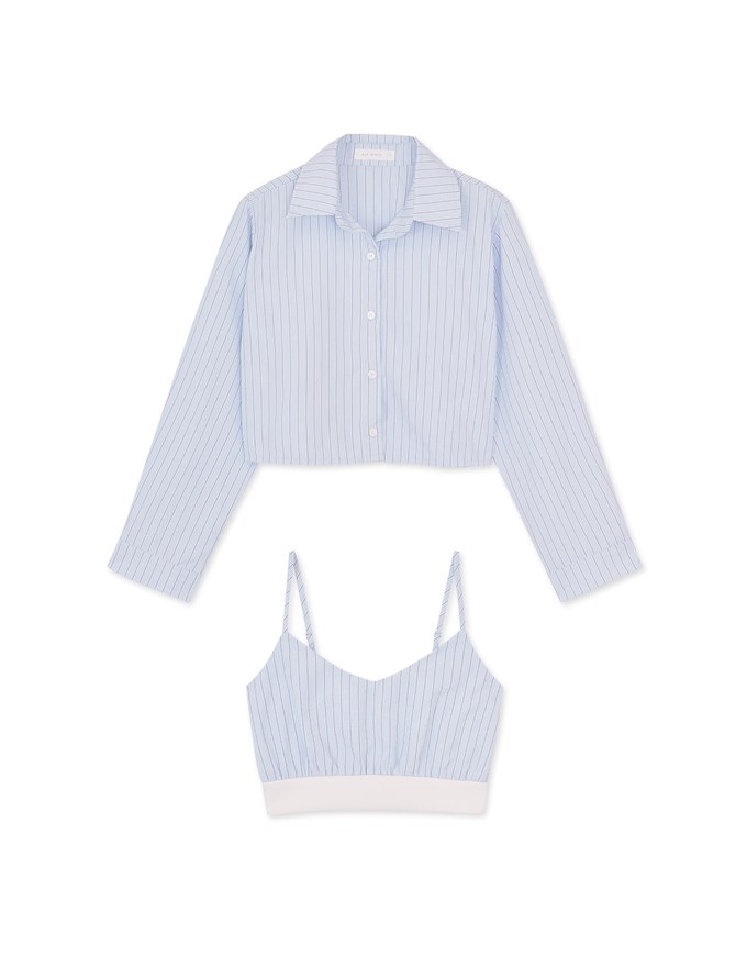 Two-Piece Cinched Waist Short Shirt