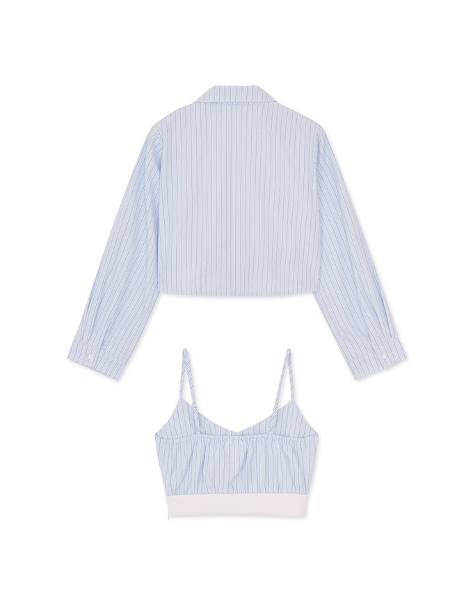 Two-Piece Cinched Waist Short Shirt