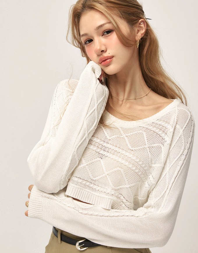Multi-line Knit Crop Top