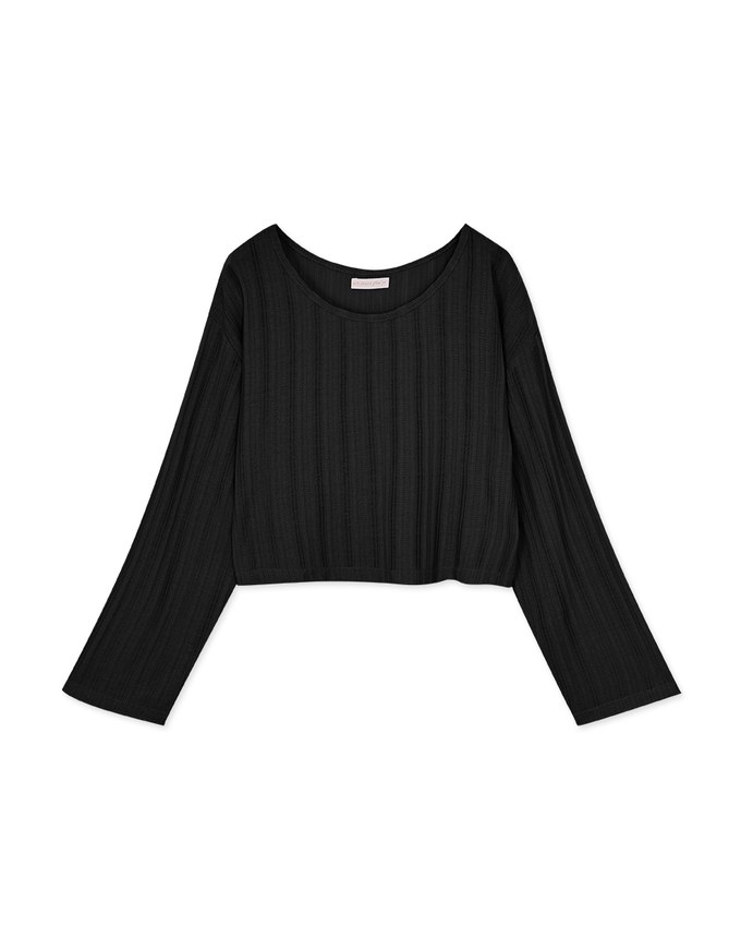 Sheer Vertical Stripe Knit Top