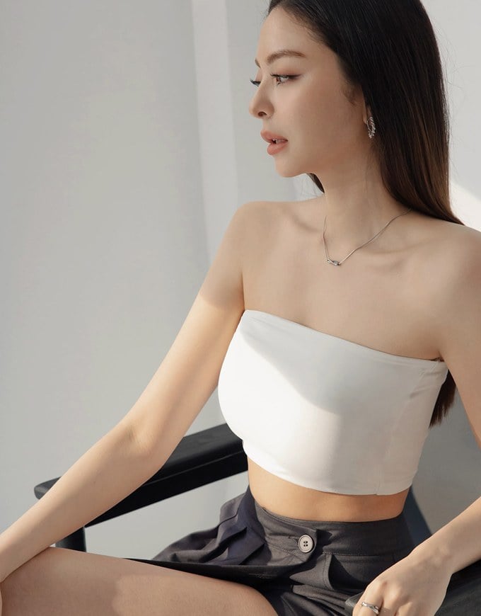 Silky Elastic Bra Padded Tube Top
