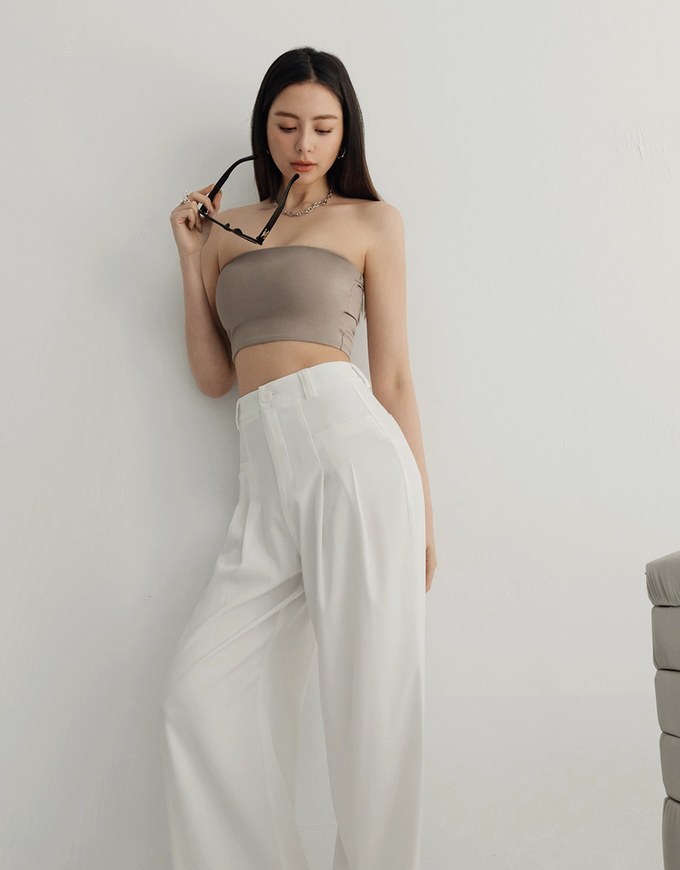 Silky Elastic Bra Padded Tube Top