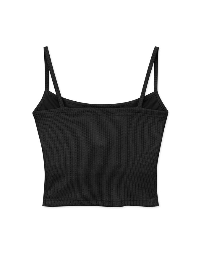 Knit Thin Shoulder Strap Padded Tube Vest