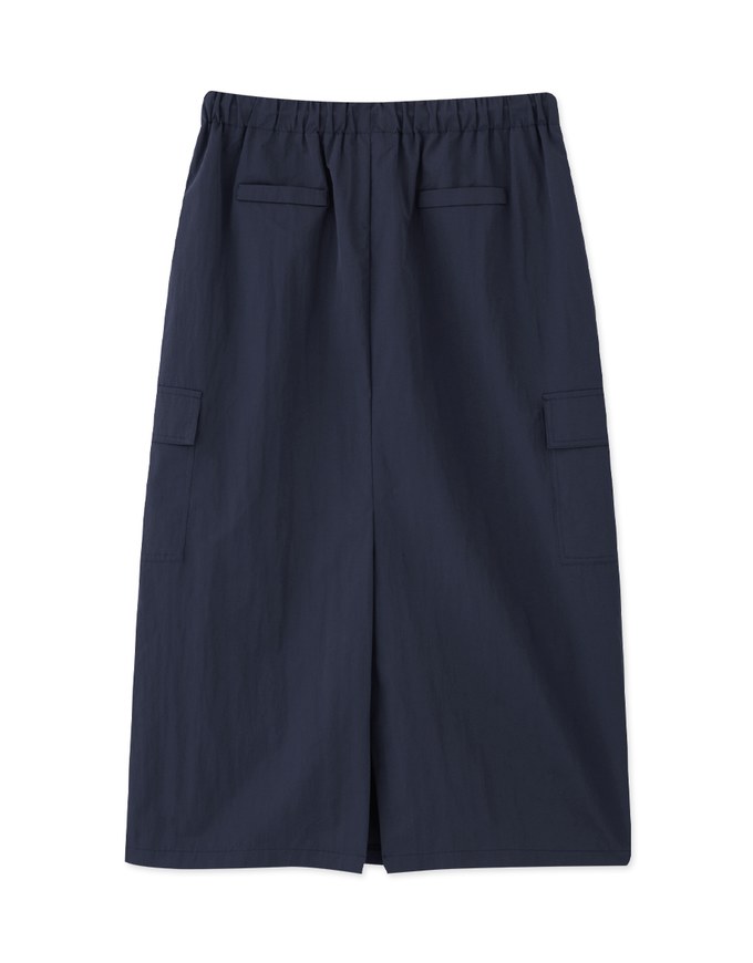 Drawstring Back Slit Long Skirts