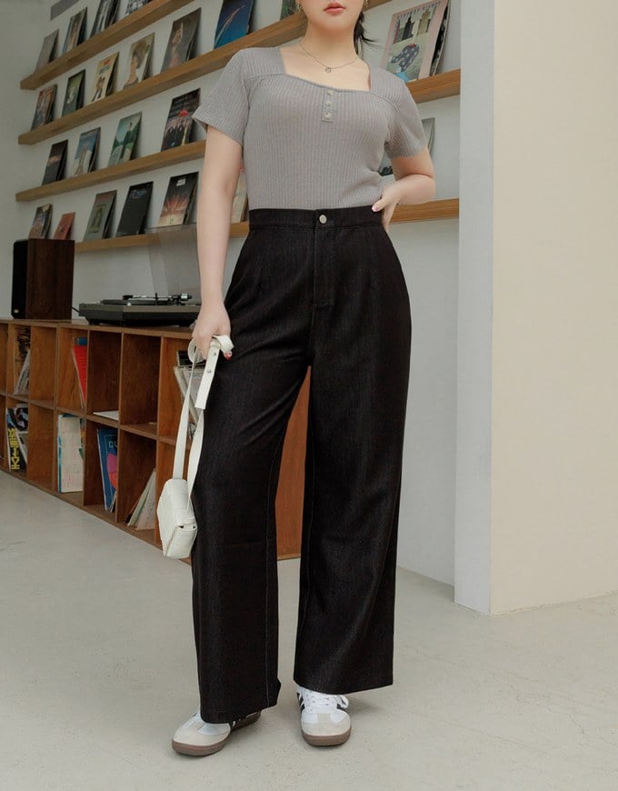 Skyscraper Denim Jeans Wide Pants