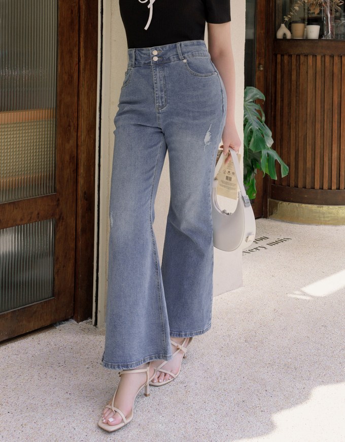 High Waisted Jeans Denim Flare Pants
