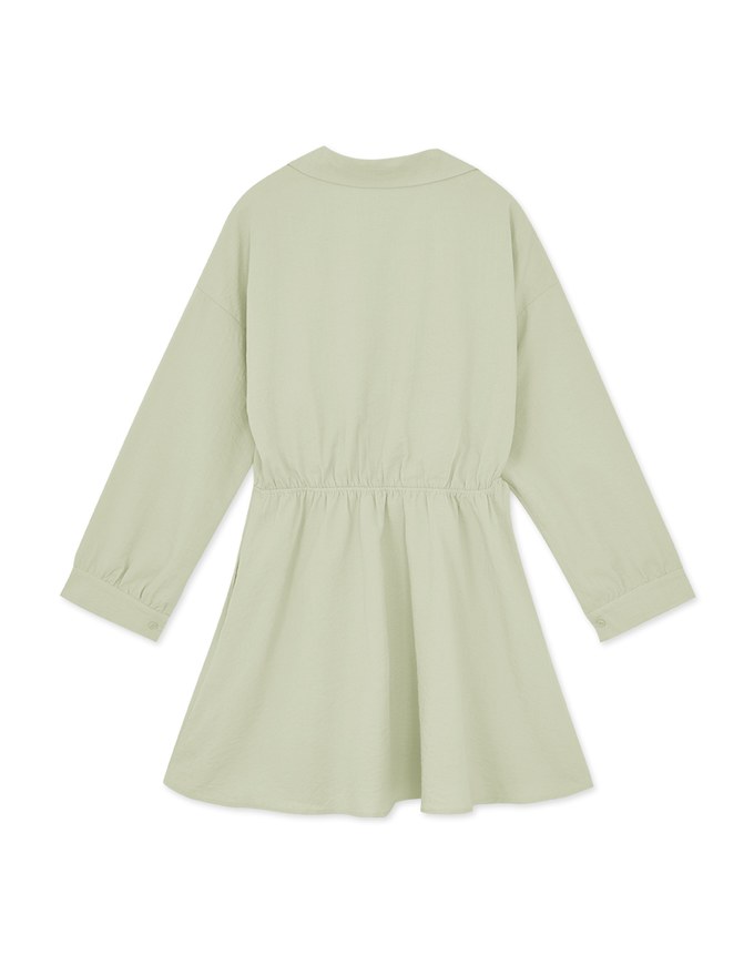 Crossover Lapel Shirt Dress