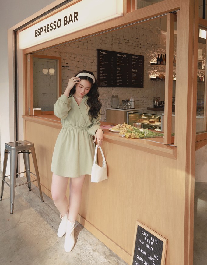 Crossover Lapel Shirt Dress