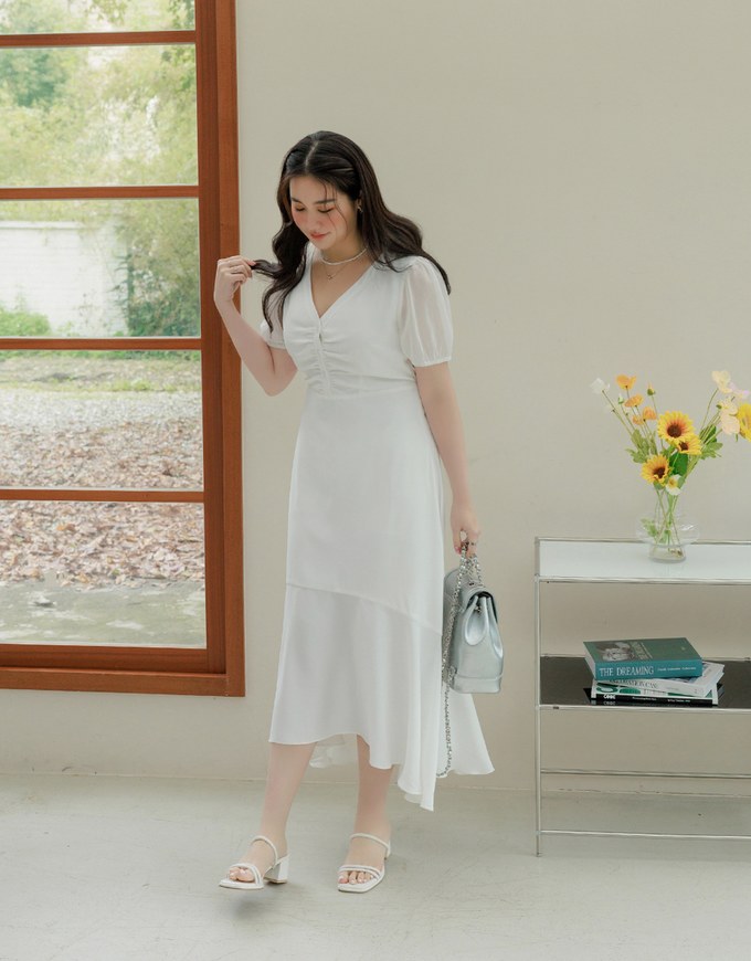 Chiffon Ruched Mermaid Long Dress