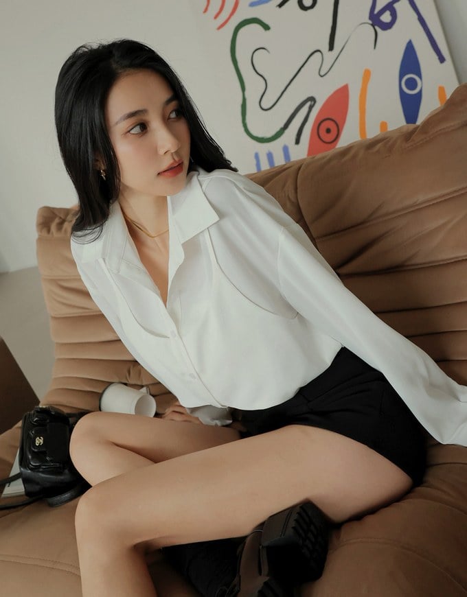 Faux 2 Piece Layer Sheer Top