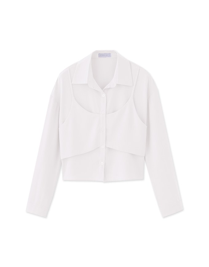Faux 2 Piece Layer Sheer Top