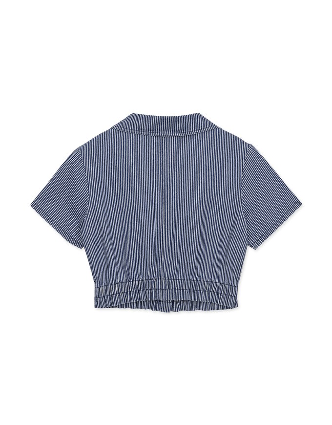 Straight Line Jeans Denim Fitted Blouse