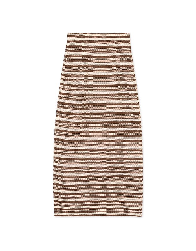Vintage Knit Striped Maxi Maxi Long Skirts